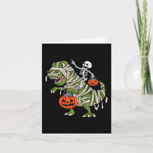 Skeleton Riding Mummy T Rex Halloween Boys Girls K Card