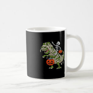 Skeleton Riding Mummy T Rex Halloween Boys Girls K Coffee Mug