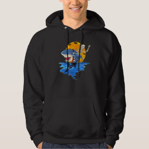Skeleton Riding Shark Halloween Costume Autumn Hoodie