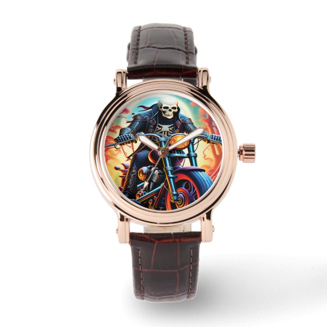 Skeleton Riding through the fire cave Watch (Front)