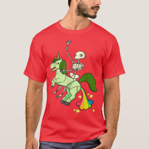 Skeleton Riding Zombie Unicorn T-Shirt
