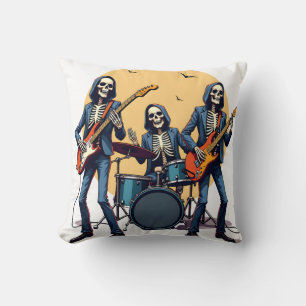Skeleton Rock Band � Funny Halloween Shirt Cushion