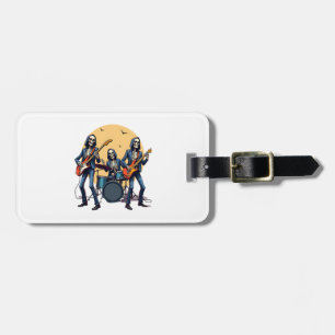 Skeleton Rock Band � Funny Halloween Shirt Luggage Tag