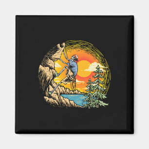 Skeleton Rock Climber Vintage Climbing And Boulder Magnet