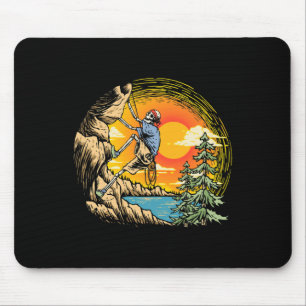 Skeleton Rock Climber Vintage Climbing And Boulder Mouse Pad