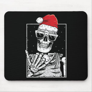 Skeleton Rock Hand Halloween Christmas Rock Music Mouse Pad