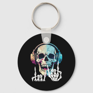 Skeleton Rock Hand Halloween Costume Cool Rock Mus Key Ring