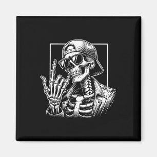 Skeleton Rock Hand Halloween Costume Rocker Cool R Magnet