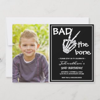 Skeleton Rock Hand Kids Halloween Birthday  Invitation