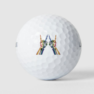 Skeleton Rock Hand LGBTQ Cool Rainbow Flag Gay Golf Balls