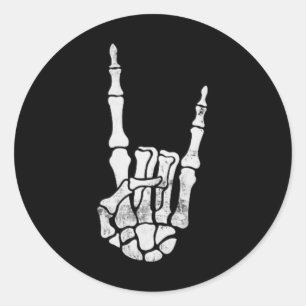 Skeleton Rock Hand Pocket Lazy Halloween Costume C Classic Round Sticker