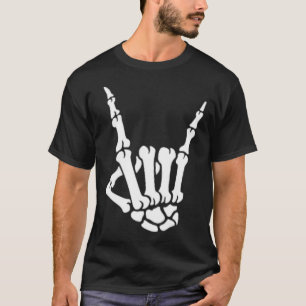 Skeleton Rock Hand Pocket Lazy Halloween Costume C T-Shirt