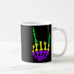 Skeleton Rock Hand Pocket Mardi Gras Bones Music L Coffee Mug