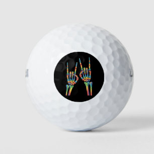 Skeleton Rock Hand Rainbow LGBTQ Gay Lesbian Pride Golf Balls