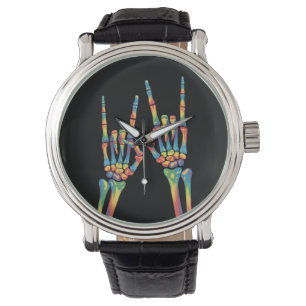 Skeleton Rock Hand Rainbow LGBTQ Gay Lesbian Pride Watch