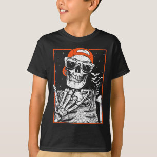 Skeleton Rocker Hand Halloween Costume Cool Music  T-Shirt