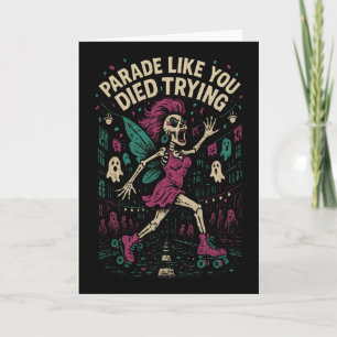 Skeleton Roller Skating Parade Fairy Halloween Cos Card