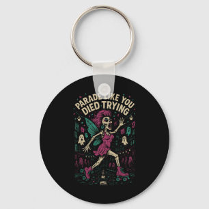 Skeleton Roller Skating Parade Fairy Halloween Cos Key Ring
