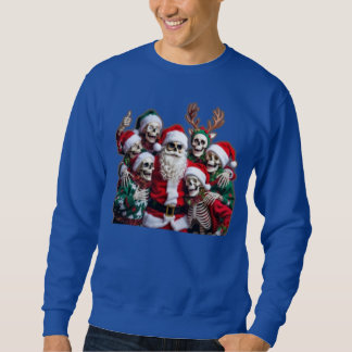 Skeleton Santa Christmas Group Photo – Festive 3D Sweatshirt