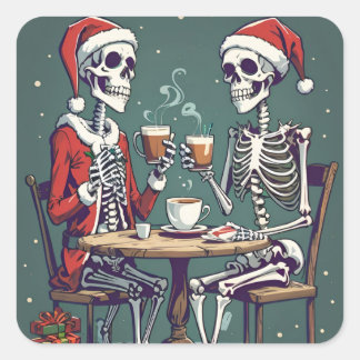 Skeleton Santa Claus stickers