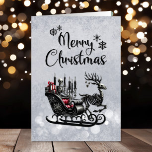 Skeleton Santa Gothic Christmas Card