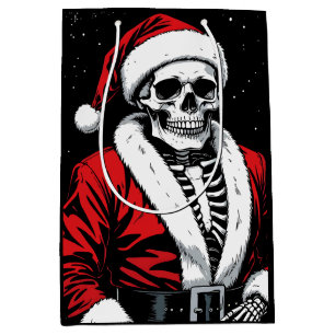 Skeleton Santa Medium Gift Bag