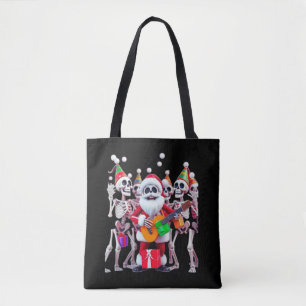 **Skeleton Santa Party – Funny 3D Christmas Skelet Tote Bag