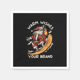 skeleton-santa-playing-snowboarding-snow-winter-ti napkin