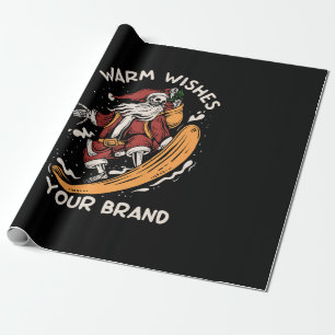 skeleton-santa-playing-snowboarding-snow-winter-ti wrapping paper