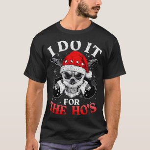 Skeleton Santa Rocker Inappropriate Funny Guitar G T-Shirt