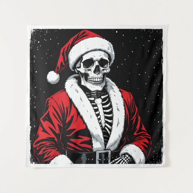 Skeleton Santa Tapestry (Front)