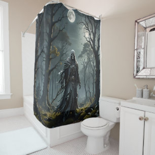 Skeleton scary shower curtain