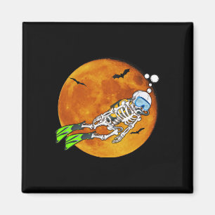 Skeleton Scu Diving Halloween Scu Diver Magnet