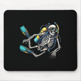 Skeleton Scu Diving Halloween Skeleton Scu Diver Mouse Pad