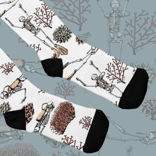 Skeleton Scuba Divers & Coral Socks