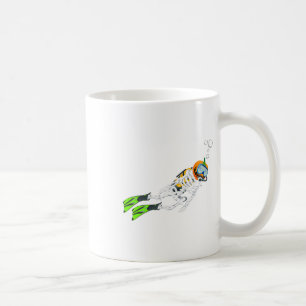 Skeleton Scuba Diving Halloween Pumpkin Diver Coffee Mug