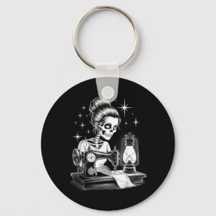 Skeleton Sewer Quilter Funny Sewing Lover Key Ring