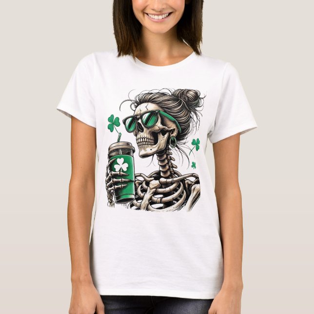 Skeleton Shamrock Sipper Shirt (Front)