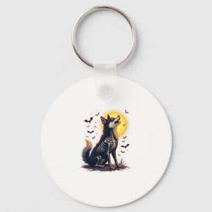 Skeleton Shiba Scream Key Ring