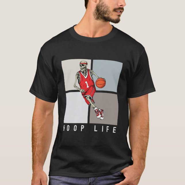 Skeleton Shirt | Halloween Basketball Design (Front)