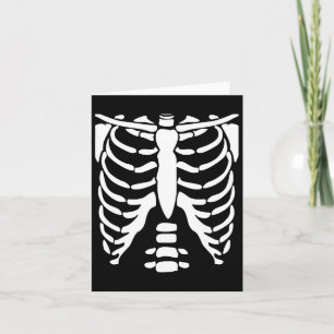 Skeleton Shirt Halloween Costume Rib Cage Anatomy Card