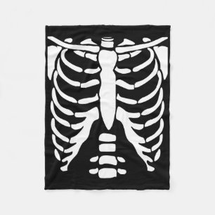 Skeleton Shirt Halloween Costume Rib Cage Anatomy Fleece Blanket