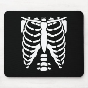 Skeleton Shirt Halloween Costume Rib Cage Anatomy  Mouse Pad