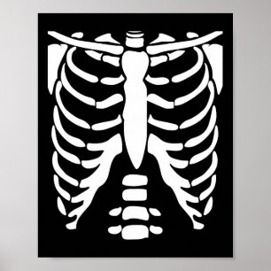 Skeleton Shirt Halloween Costume Rib Cage Anatomy  Poster