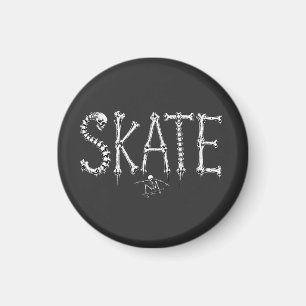 Skeleton SKATE Horror Design Magnet
