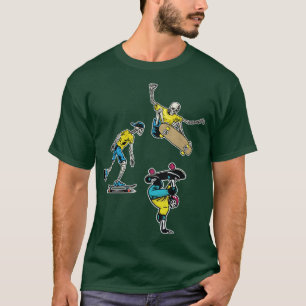 Skeleton Skateboard Halloween Costume Png  T-Shirt