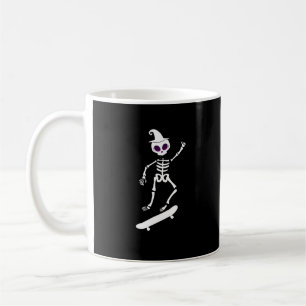 Skeleton Skateboard Lazy Halloween Costume Funny Coffee Mug