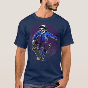 Skeleton Skateboard Moon T-Shirt