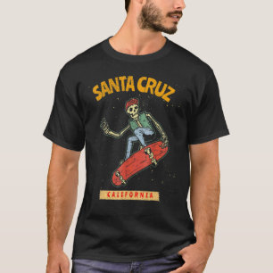 Skeleton Skateboard Skateboarding Santa Cruz Calif T-Shirt