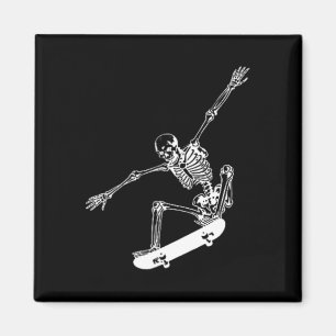Skeleton Skateboard Skull Halloween Skateboarding Magnet